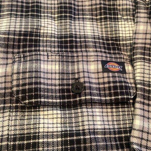 Men’s black and white dickies flannel size 2XL - Picture 6 of 8
